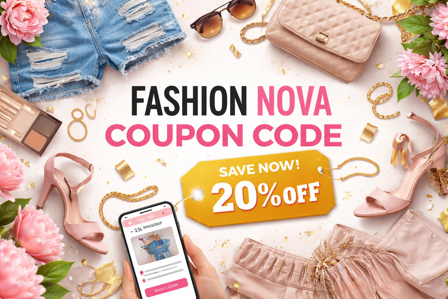 Fashion Nova coupon code applied at checkout showing discount savings