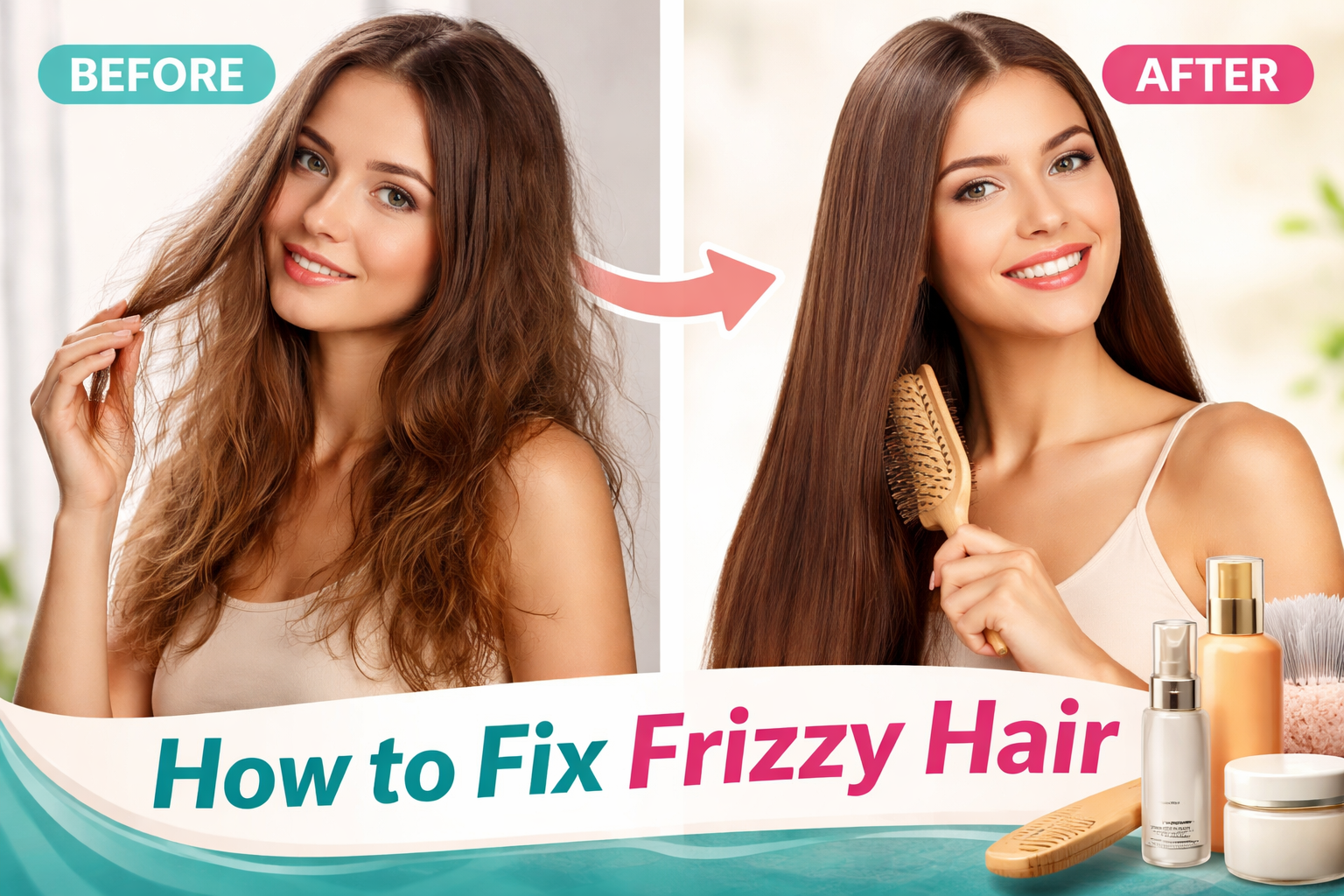 how to fix frizzy hair with smooth shiny results