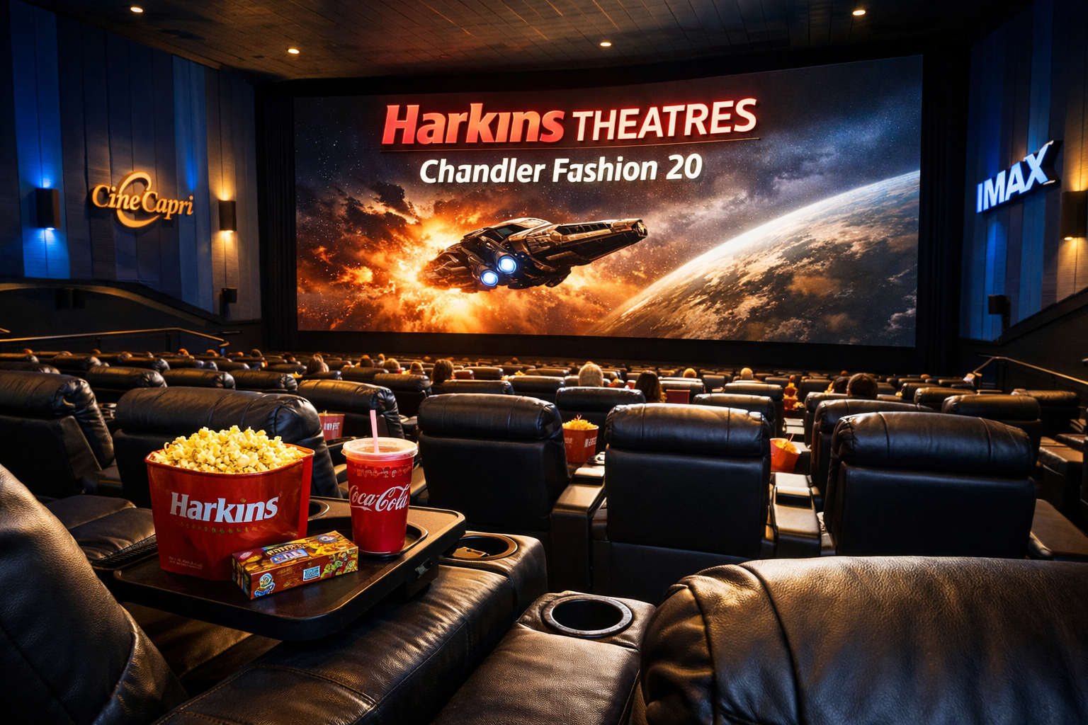 Harkins Theatres Chandler Fashion 20 interior with luxury seating and large screen